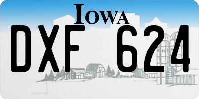 IA license plate DXF624