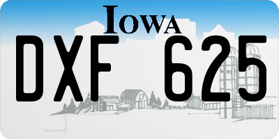 IA license plate DXF625