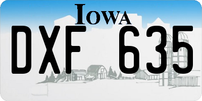 IA license plate DXF635