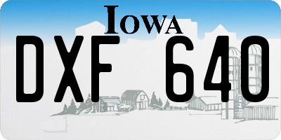 IA license plate DXF640