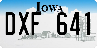 IA license plate DXF641