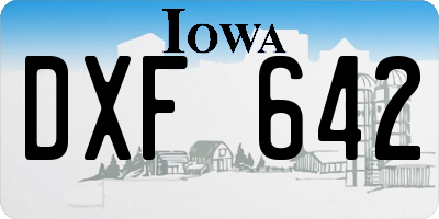 IA license plate DXF642