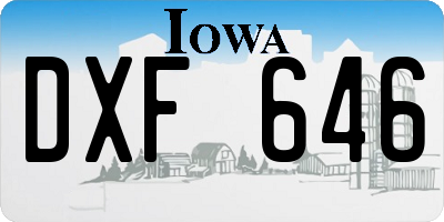 IA license plate DXF646