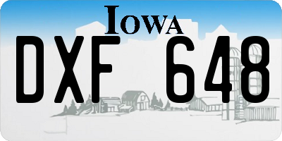 IA license plate DXF648