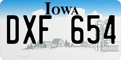 IA license plate DXF654