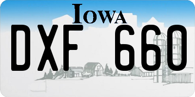 IA license plate DXF660