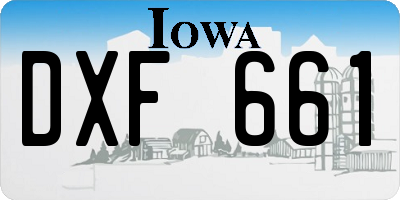 IA license plate DXF661