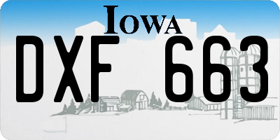 IA license plate DXF663