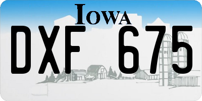 IA license plate DXF675