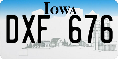 IA license plate DXF676