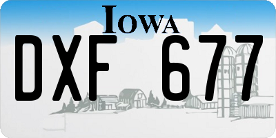 IA license plate DXF677