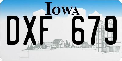 IA license plate DXF679