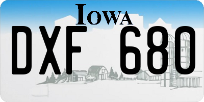 IA license plate DXF680