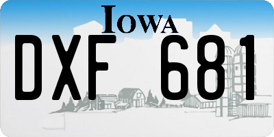 IA license plate DXF681