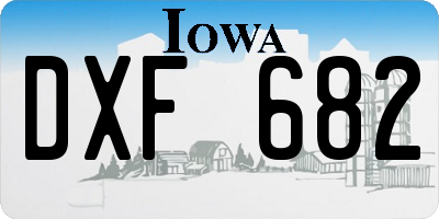 IA license plate DXF682