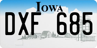 IA license plate DXF685