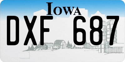IA license plate DXF687