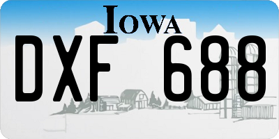 IA license plate DXF688