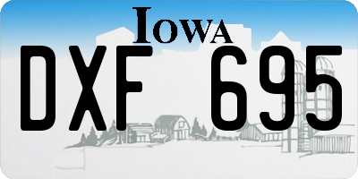 IA license plate DXF695