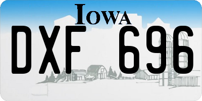 IA license plate DXF696