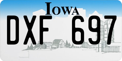 IA license plate DXF697