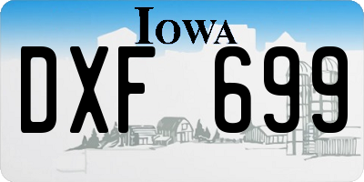 IA license plate DXF699