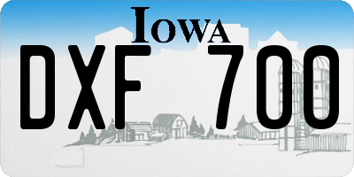 IA license plate DXF700