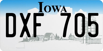 IA license plate DXF705
