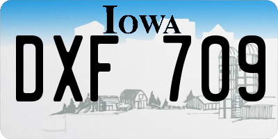 IA license plate DXF709