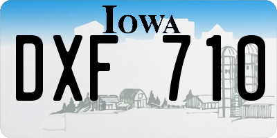 IA license plate DXF710