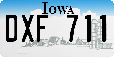 IA license plate DXF711