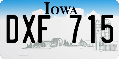 IA license plate DXF715