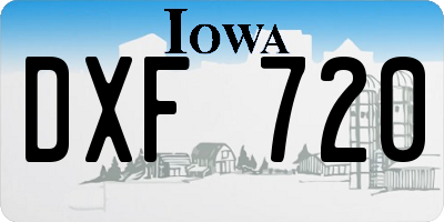 IA license plate DXF720