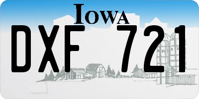 IA license plate DXF721