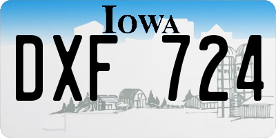IA license plate DXF724