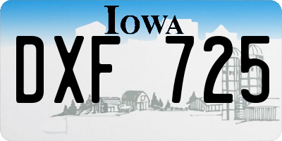 IA license plate DXF725