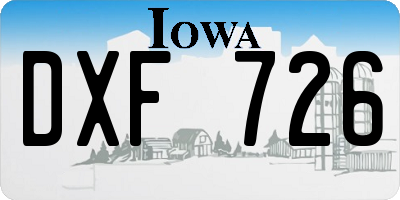 IA license plate DXF726