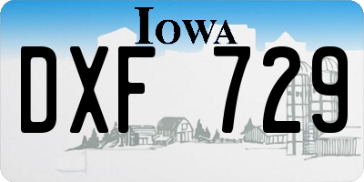 IA license plate DXF729