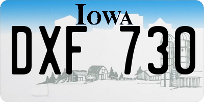 IA license plate DXF730