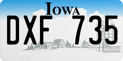 IA license plate DXF735