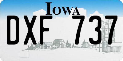 IA license plate DXF737