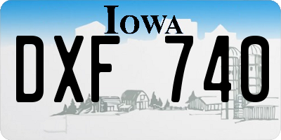 IA license plate DXF740