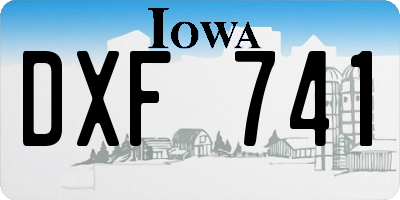 IA license plate DXF741