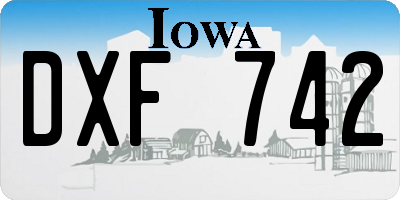 IA license plate DXF742