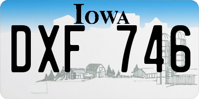 IA license plate DXF746