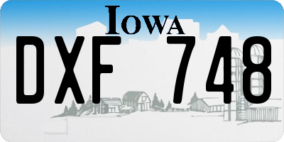IA license plate DXF748