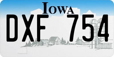IA license plate DXF754