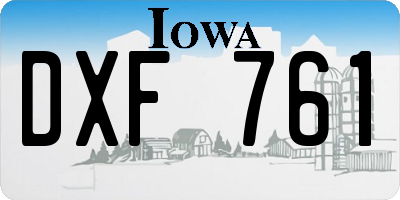 IA license plate DXF761