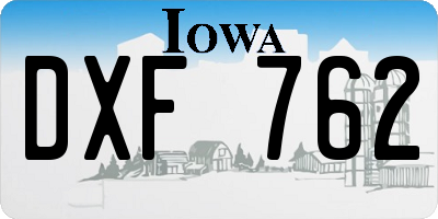 IA license plate DXF762