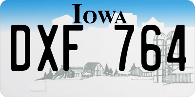 IA license plate DXF764